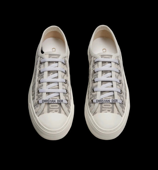 Walk’n’Dior Sneaker Store Gray Dior Oblique Embroidered Cotton